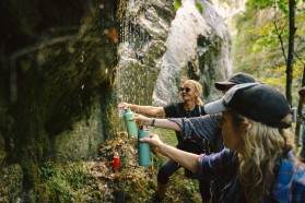Filling up with nature's fresh water.